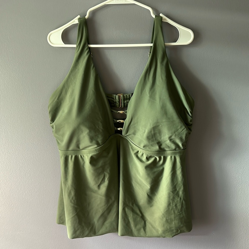 Olive Green Women's Swimsuit Top And Bottom